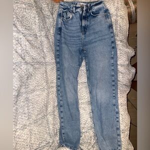 Zara acid wash straight leg jeans